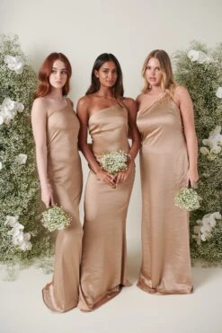 Amelia Maxi Bridesmaid Dress - Matte Mocha -By Knitwear Shop AMELIA SATIN MOCHA 4244