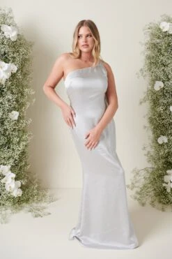 Amelia Tie Maxi Bridesmaid Dress - Matte Silver 8 Amelia Tie Maxi Bridesmaid Dress - Matte Silver -By Knitwear Shop AMELIA TIE SILVER 3053