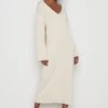 Abriana V-Neck Knit Dress - Beige 2 Abriana V-Neck Knit Dress - Beige -By Knitwear Shop Abriana cream 1473