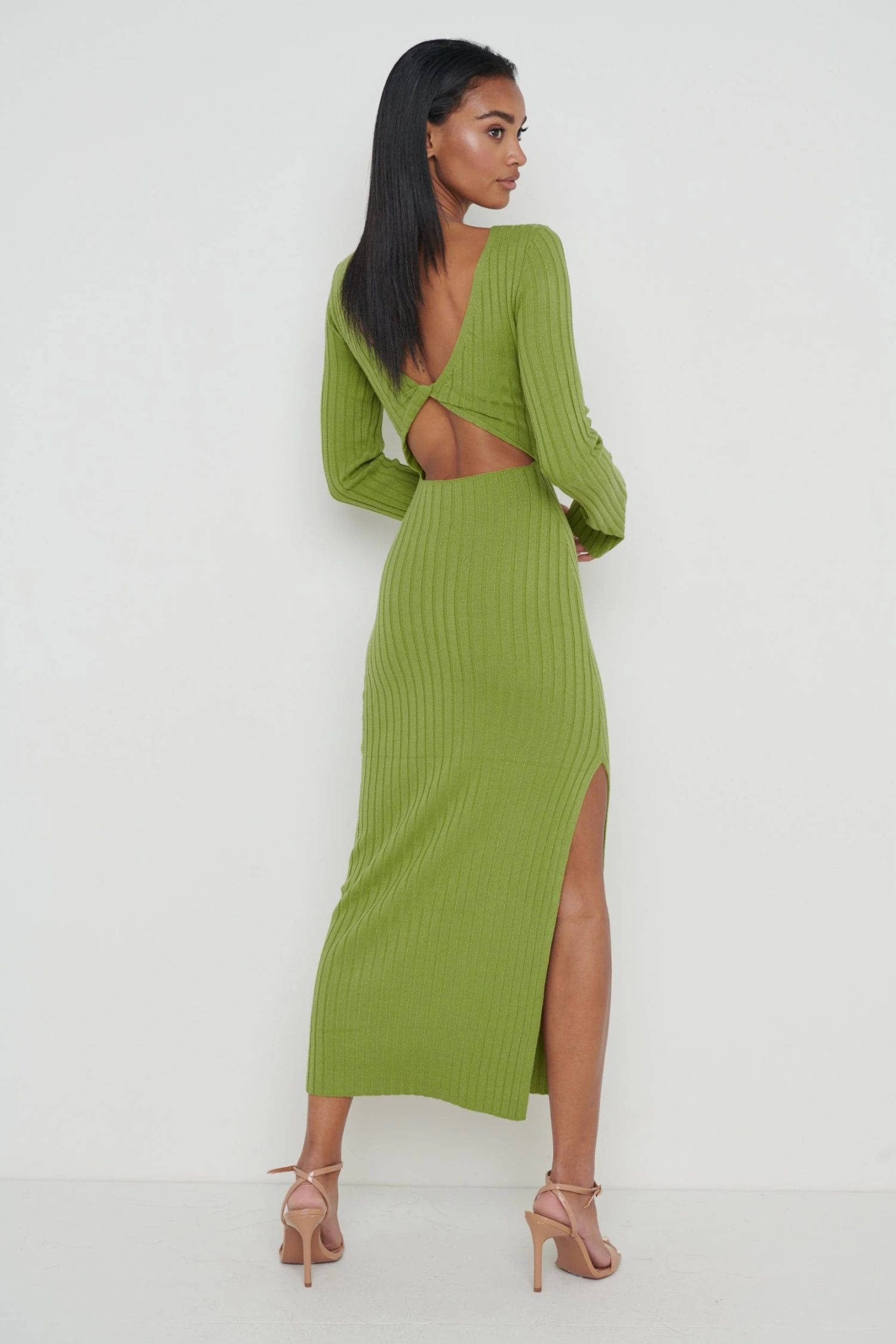 Adora Twist Knot Back Midaxi Dress - Green 4 Adora Twist Knot Back Midaxi Dress - Green - Image 2
