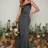 Amelia Maxi Bridesmaid Dress - Matte Black -By Knitwear Shop Amelia Maxi Black 2188