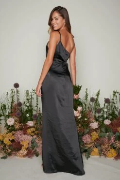 Amelia Maxi Bridesmaid Dress - Matte Black 10 Amelia Maxi Bridesmaid Dress - Matte Black -By Knitwear Shop Amelia Maxi Black 2210