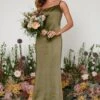 Amelia Maxi Bridesmaid Dress - Matte Military Olive -By Knitwear Shop Amelia Maxi Military Olive 1892