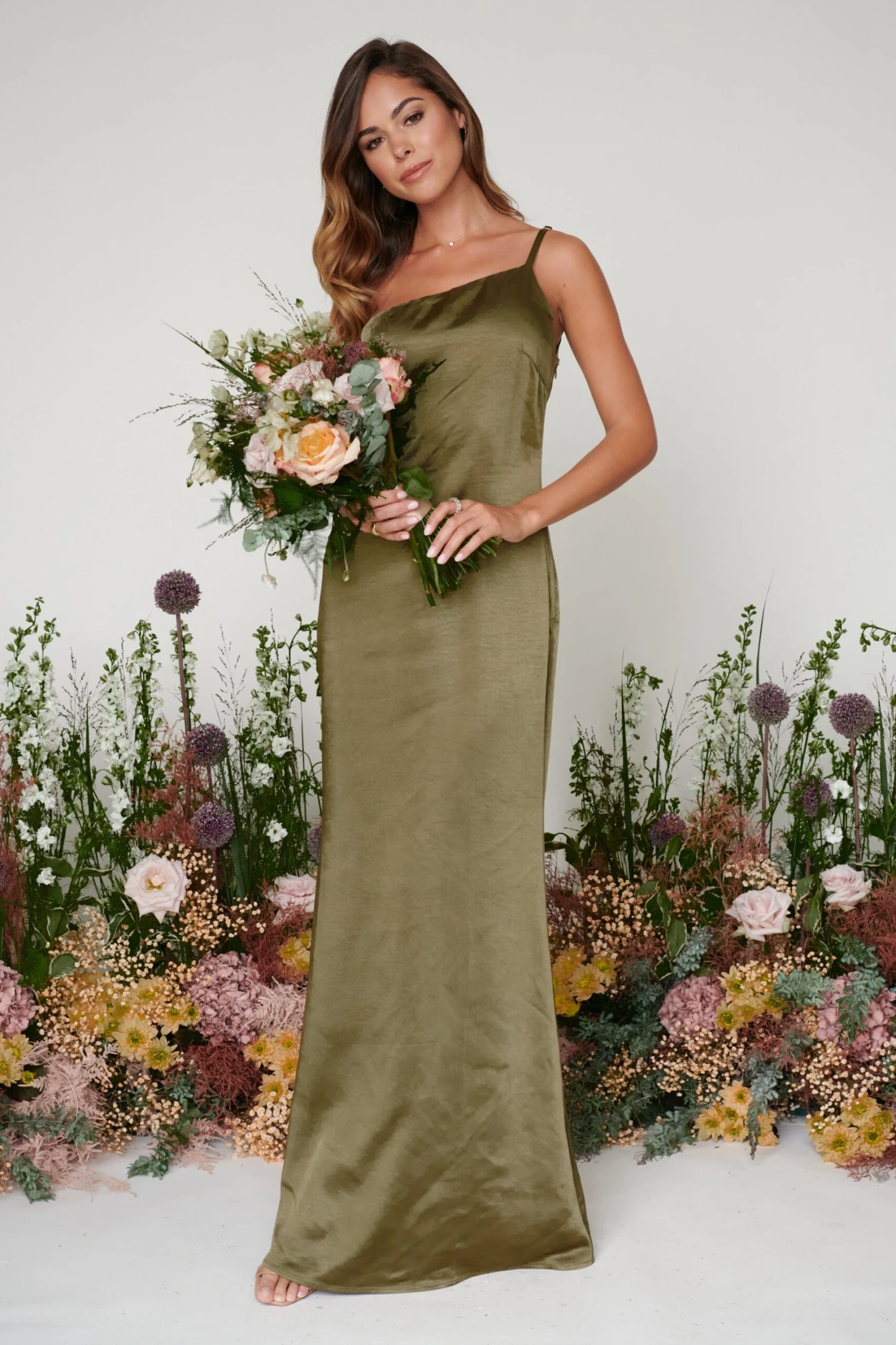 Amelia Maxi Bridesmaid Dress - Matte Military Olive 3 Amelia Maxi Bridesmaid Dress - Matte Military Olive