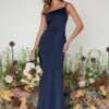 Amelia Maxi Bridesmaid Dress - Matte Navy -By Knitwear Shop Amelia Maxi Navy 1646