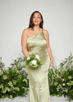 Amelia Maxi Bridesmaid Dress Curve - Matte Olive -By Knitwear Shop Amelia Maxi Olive Curve 192
