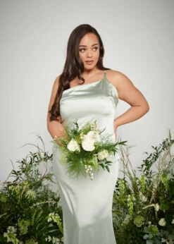 Amelia Maxi Bridesmaid Dress Curve - Matte Sage -By Knitwear Shop Amelia Maxi Sage Curve 769