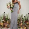 Amelia Maxi Bridesmaid Dress - Matte Slate Grey -By Knitwear Shop Amelia Maxi Slate Grey 2582