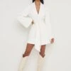 Anika Blazer Dress - Cream -By Knitwear Shop Anika Blazer Dress Cream 2309