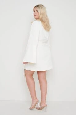 Anika Blazer Dress - Cream 13 Anika Blazer Dress - Cream -By Knitwear Shop Anika Blazer Dress Cream Curve 3711