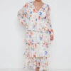 Ashton Ruffle Midi Dress Curve - Dainty Floral -By Knitwear Shop Ashton Midi Dress Curve 3196