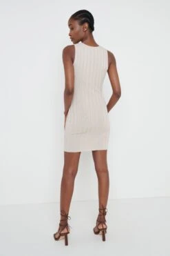 Auden Rib Mini Knit Dress - Beige -By Knitwear Shop Auden dress beige 39