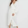 Beau Wrap Midi Dress - Cream