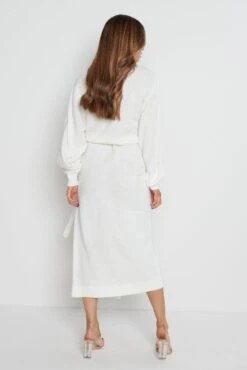 Beau Wrap Midi Dress - Cream -By Knitwear Shop Beau Cream 2093