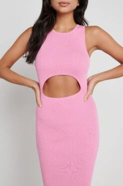 Billie Cut Out Knit Dress - Pink -By Knitwear Shop Billie cutout Pink 103