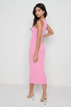 Billie Cut Out Knit Dress - Pink -By Knitwear Shop Billie cutout Pink 115