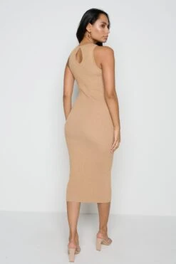 Billie Ribbed Racer Dress - Camel -By Knitwear Shop Billie dress camel 5491