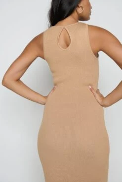Billie Ribbed Racer Dress - Camel -By Knitwear Shop Billie dress camel 5503