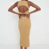 Billie Twisted Cut Out Dress - Camel -By Knitwear Shop Billie twisted cutout dress camel 4791