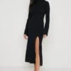 Brielle High Neck Midaxi Knit Dress - Black 1 Brielle High Neck Midaxi Knit Dress - Black -By Knitwear Shop Brielle High Neck Knitted Dress Black 3602