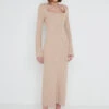 Brooklyn Square Neck Knit Dress - Beige -By Knitwear Shop Brooklyn Square Neck KnitDress Beige 794