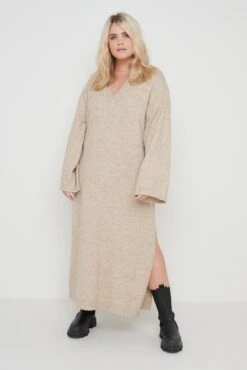 Cas Collared Knit Dress - Beige -By Knitwear Shop Cas Collared Knit Dress Beige 4171 1fe65dd3 869a 4a5c 8cb4 571a499dab7a