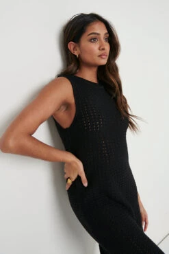 Celine Crochet Dress - Black 11 Celine Crochet Dress - Black -By Knitwear Shop Celine Crochet Dress Black 1794