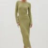 Dahlia Cut Out Maxi Knit Dress - Tarragon Green