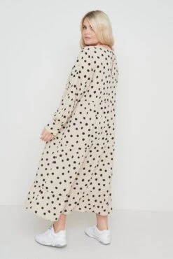 Dotty Day Dress - Beige Polka Dot -By Knitwear Shop Dotty Day Dress Beige 4052