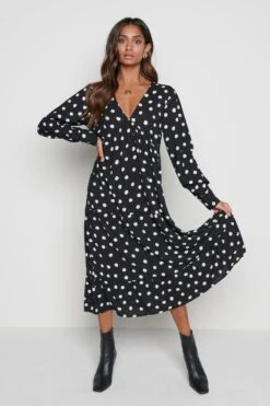 Dotty Day Dress - Black Polka Dot