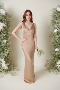 Esmee Maxi Bridesmaid Dress - Matte Mocha