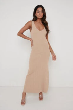 Eliza A-Line Dress - Beige