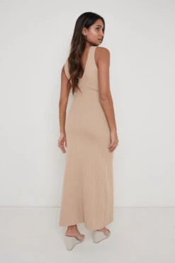 Eliza A-Line Dress - Beige -By Knitwear Shop Eliza ALine Beige 2653