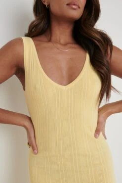 Eliza A-Line Dress - Lemon -By Knitwear Shop Eliza ALine Dress Lemon 1025