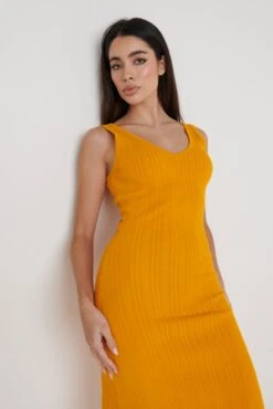 Eliza A-Line Dress - Orange