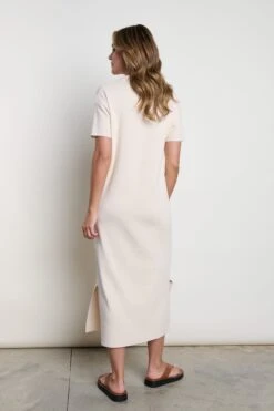 Elodie Collared Knit Dress - Cream -By Knitwear Shop Elodie 974