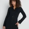 Elsa Mini Knit Button Dress- Black -By Knitwear Shop Elsie mini black 3149