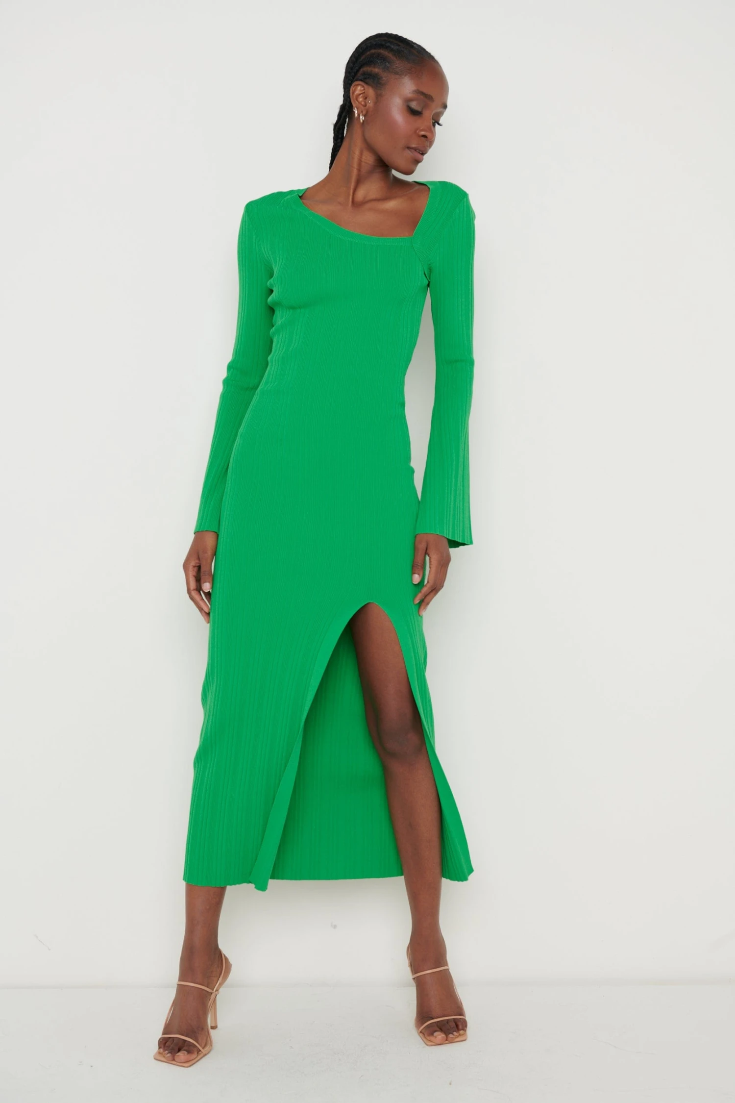 Emmie Cut Out Knit Midaxi Dress - Green 4 Emmie Cut Out Knit Midaxi Dress - Green - Image 2