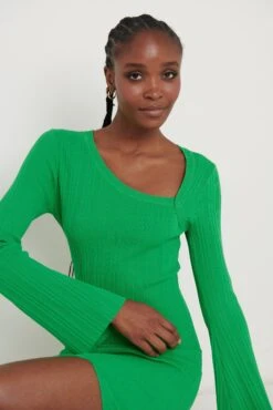 Emmie Cut Out Knit Midaxi Dress - Green 16 Emmie Cut Out Knit Midaxi Dress - Green -By Knitwear Shop Emmie Dress Green 3857