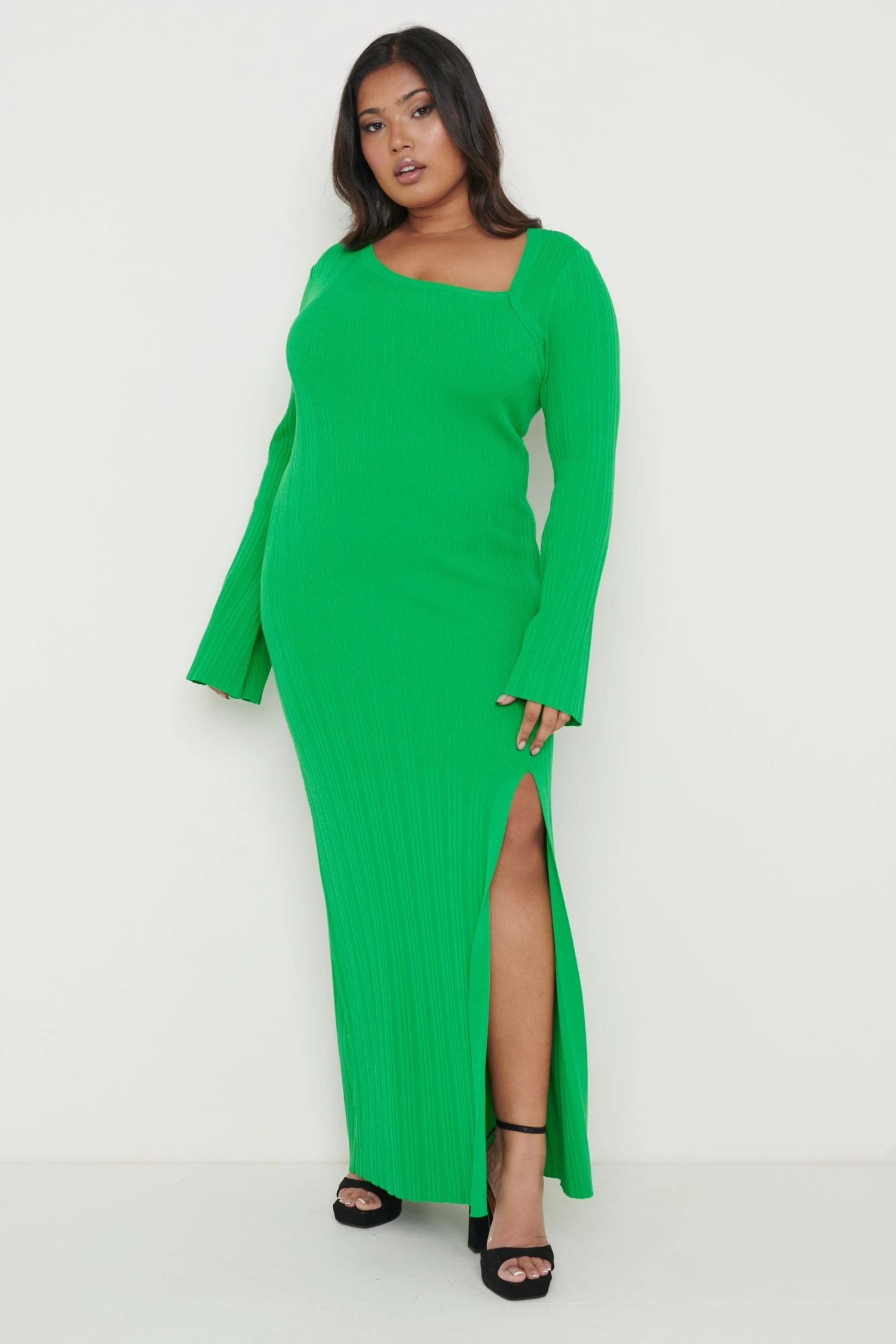 Emmie Cut Out Knit Midaxi Dress - Green 8 Emmie Cut Out Knit Midaxi Dress - Green - Image 6