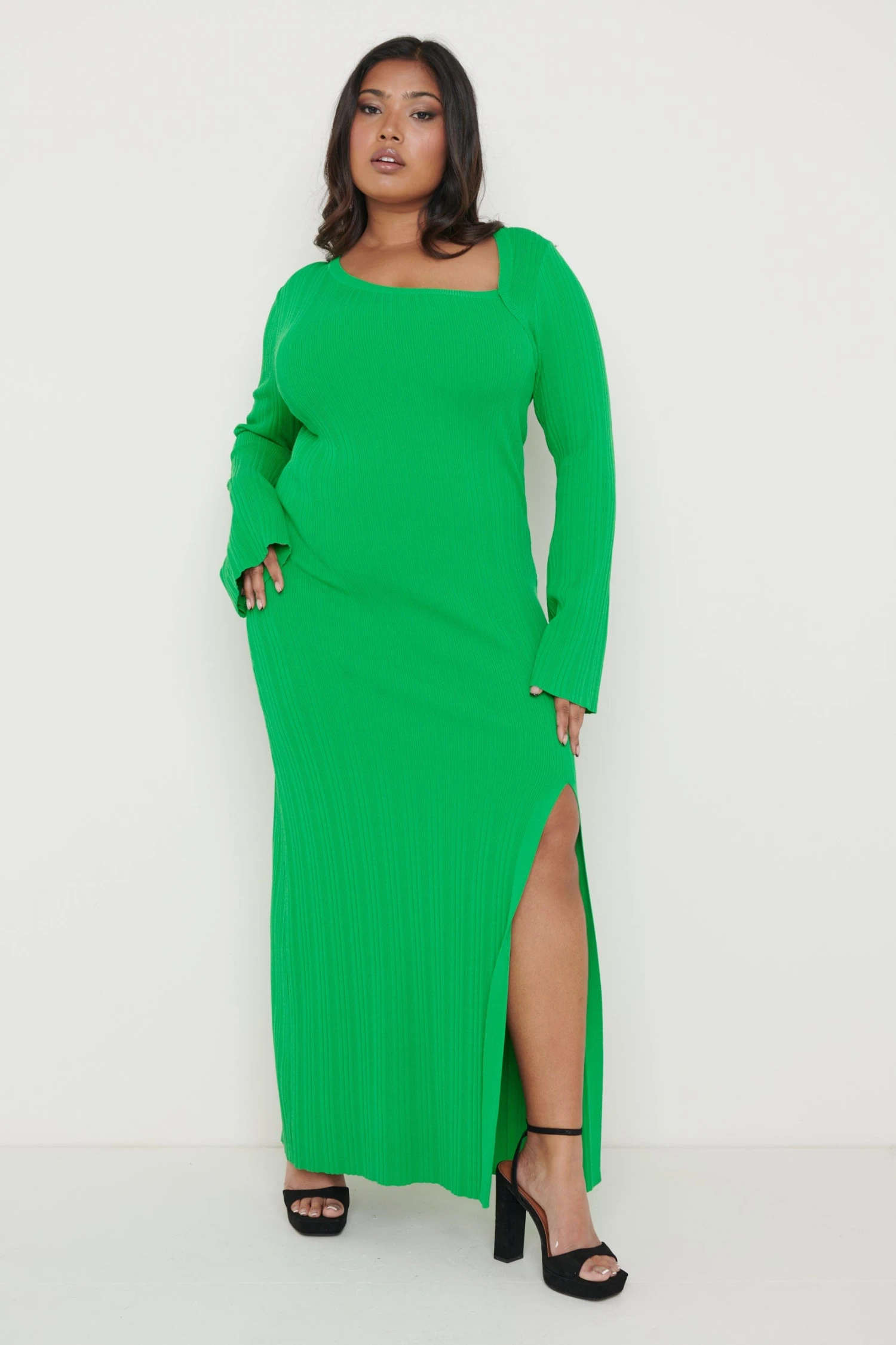 Emmie Cut Out Knit Midaxi Dress - Green 12 Emmie Cut Out Knit Midaxi Dress - Green - Image 10