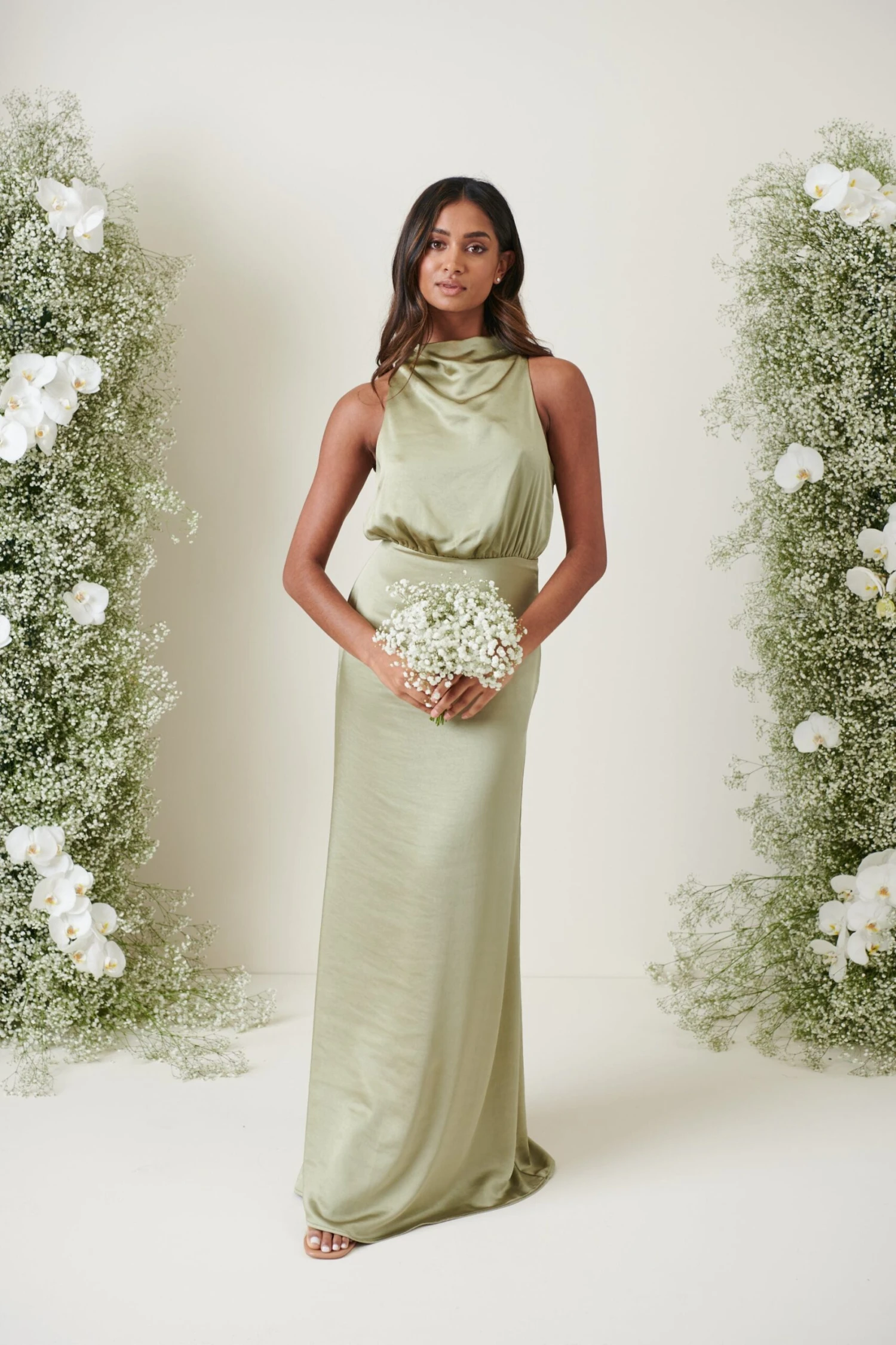 Farrah Maxi Bridesmaid Dress - Matte Olive 5 Farrah Maxi Bridesmaid Dress - Matte Olive - Image 3