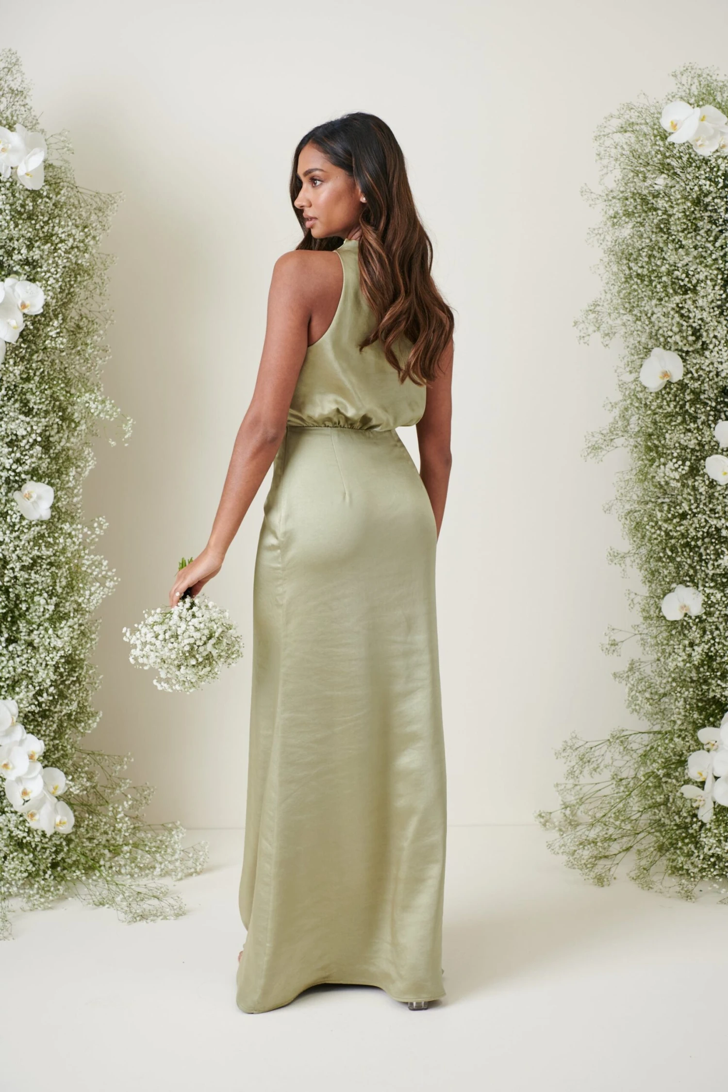 Farrah Maxi Bridesmaid Dress - Matte Olive 6 Farrah Maxi Bridesmaid Dress - Matte Olive - Image 4