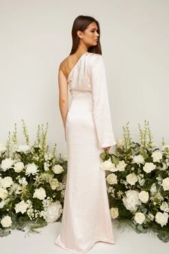 Rosie Maxi Bridesmaid Dress - Matte Blush -By Knitwear Shop Facetune 27 07 2021 17 00 26