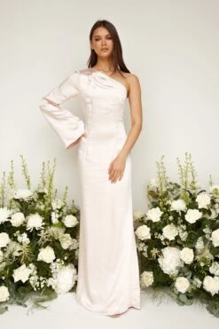 Rosie Maxi Bridesmaid Dress - Matte Blush -By Knitwear Shop Facetune 27 07 2021 17 00 44