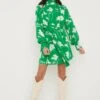Hailee Printed Chiffon Dress - Green Floral -By Knitwear Shop Hailee Printed Dress 1283