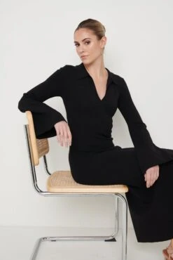 Hayden Knit Midaxi Dress - Black