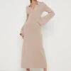 Hayden Knit Midaxi Dress - Taupe -By Knitwear Shop Hayden Knit Midaxi Taupe 3239