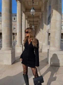 Elsa Mini Knit Button Dress- Black -By Knitwear Shop IMG 0033