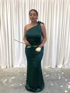 Amelia Maxi Tie Dress - Matte Emerald Green -By Knitwear Shop IMG 2010